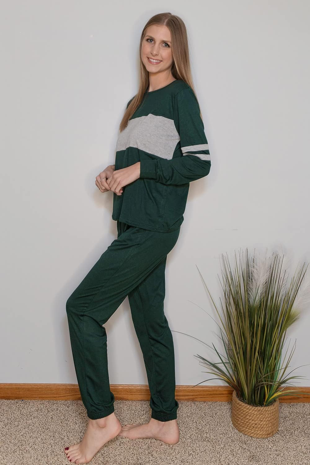 Women Color Block 2 Piece Sets Tracksuit | Long Sleeve Tops, Drawstring Jogger Pants, Side Pockets, Casual Loungewear Sweatsuits, Fall Travel Outfits, Matching Clothing